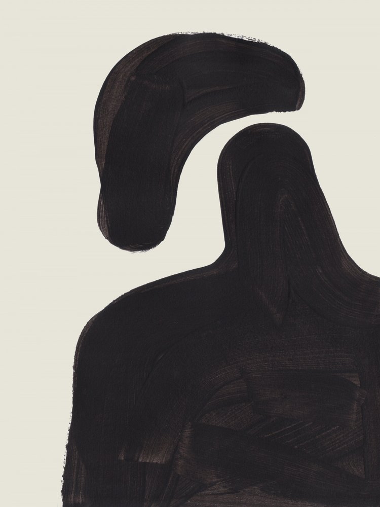 Schwebende schwarze Figur von Ejaaz Haniff