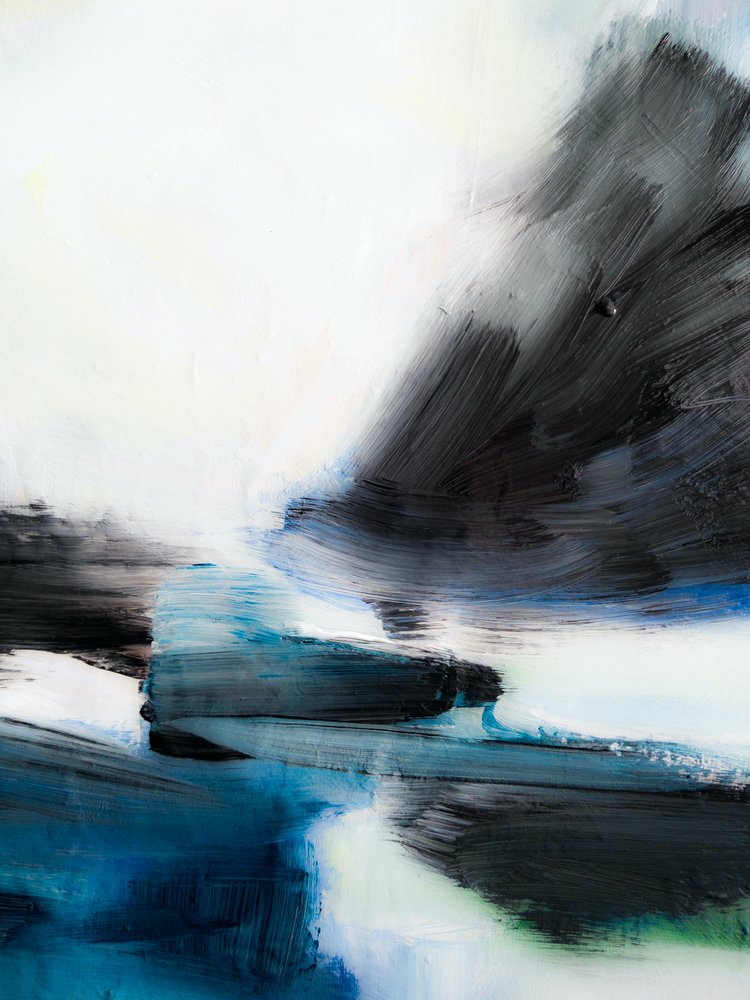 Flüssiges Blaues Abstrakt von Ejaaz Haniff