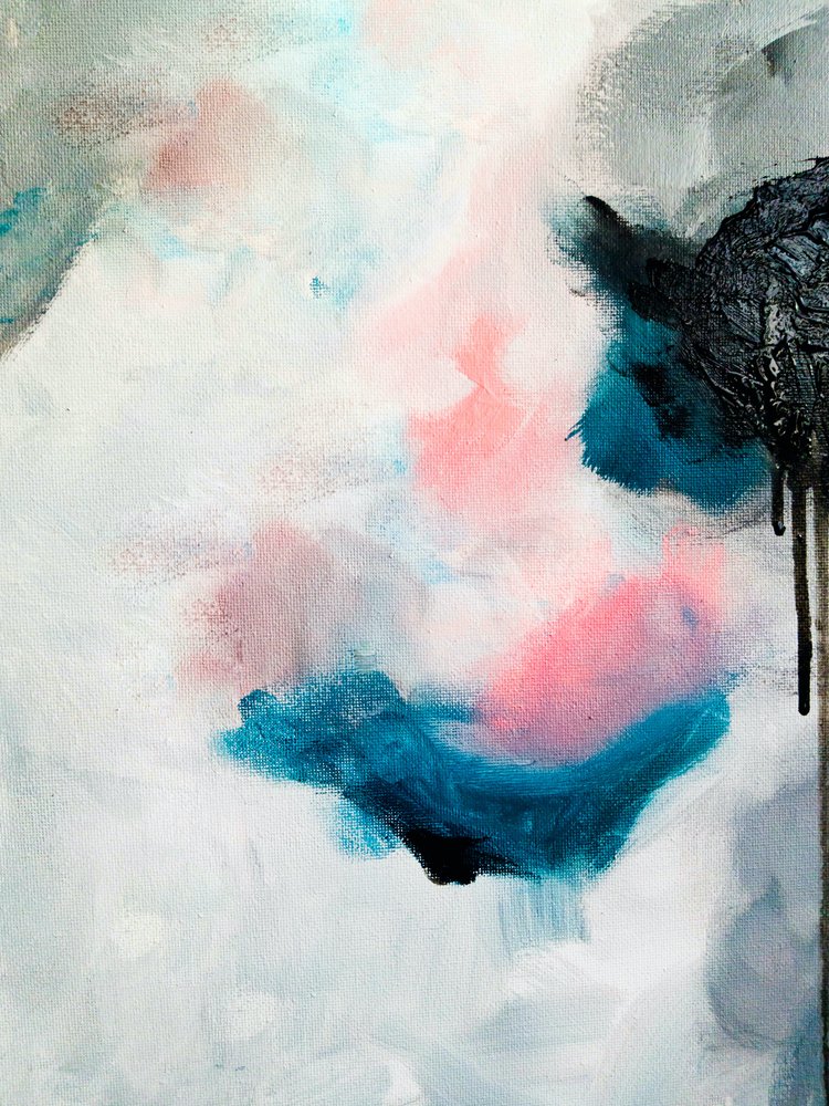 Flüssiges Rosa-Teal Abstrakt von Ejaaz Haniff