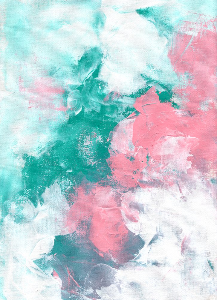 Türkis-Pink-Abstrakter Fluss von Ejaaz Haniff