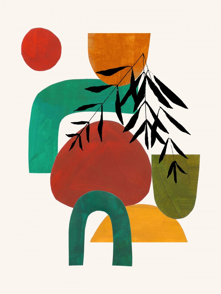 Warme abstrakte botanische Formen von Ejaaz Haniff