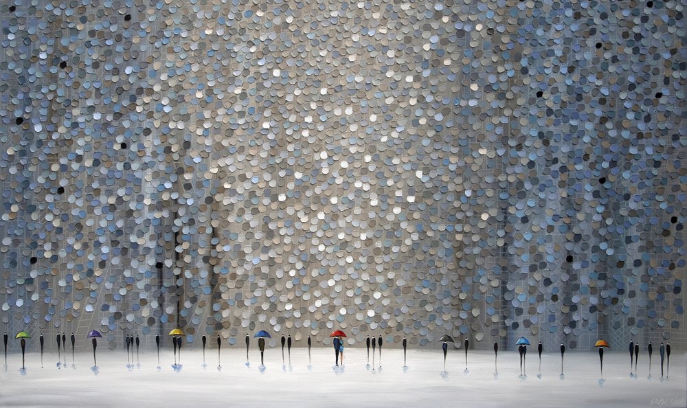 Bunte Regenschirme spiegeln sich von Ekaterina Ermilkina