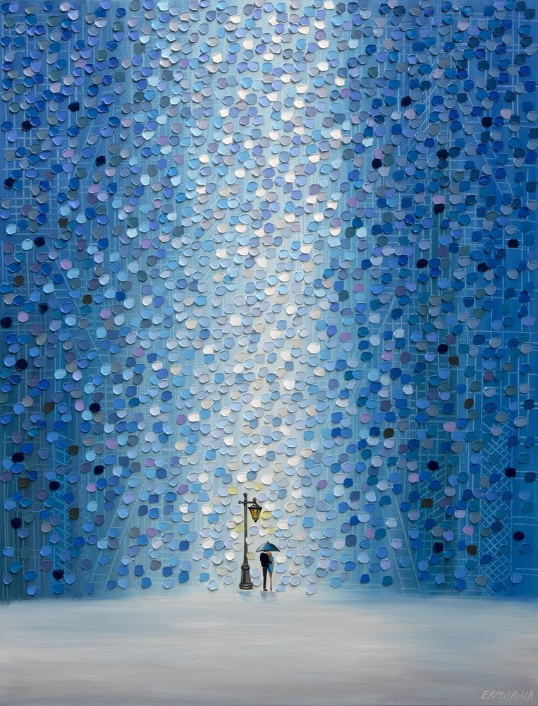 Paar unter Laternenlicht von Ekaterina Ermilkina