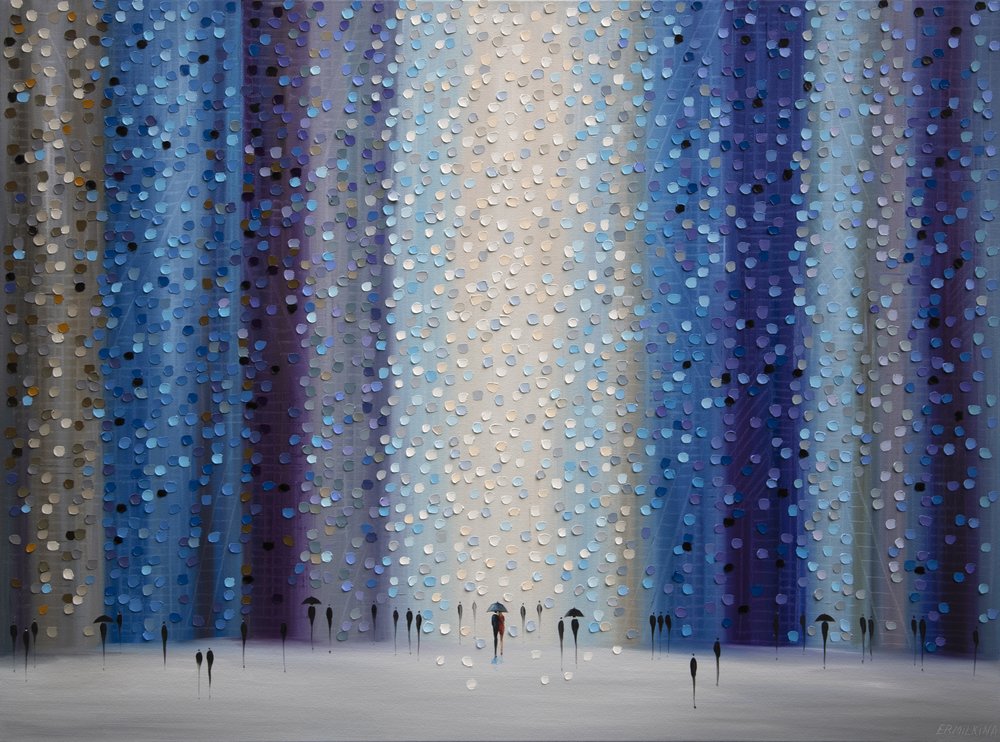 Durch blauen Regen gehen von Ekaterina Ermilkina