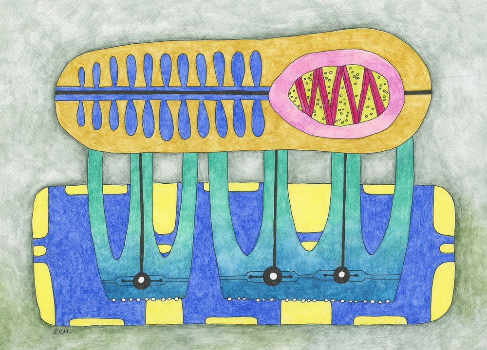 Verspielter abstrakter Mechanismus von Elena Khomutova-Miller