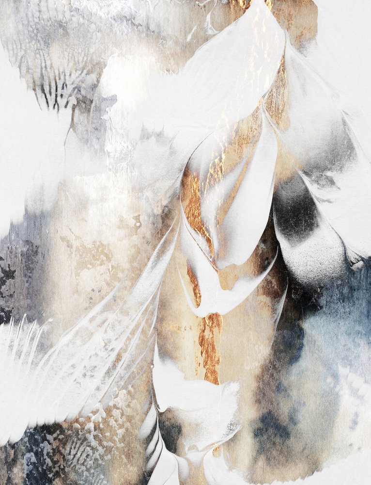 Goldener Abstrakter Fluss von Elisabeth Fredriksson