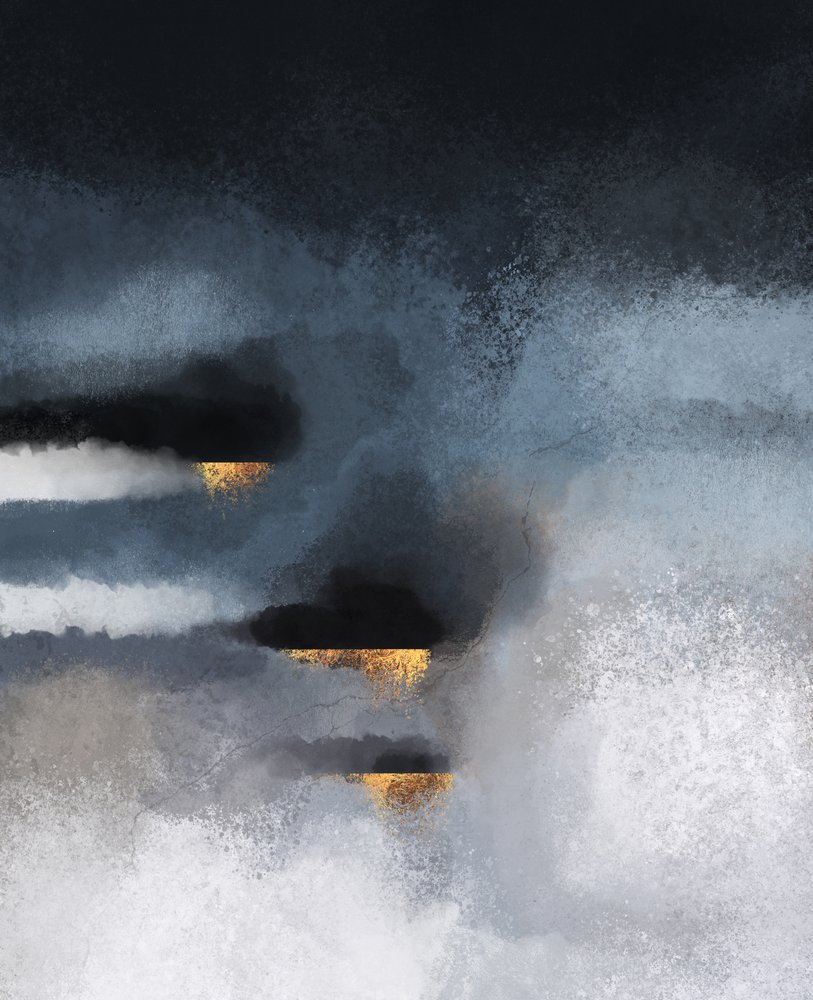 Goldener Sturm Abstrakt von Elisabeth Fredriksson