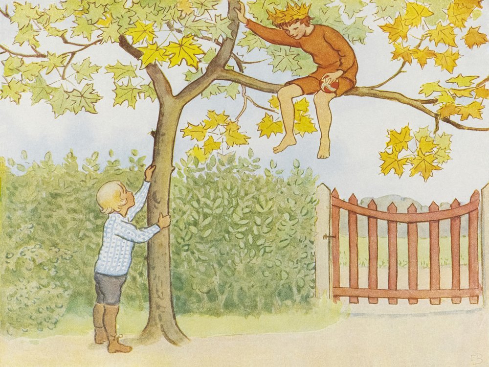 Lasse Liten im Garten 1923 001 von Elsa Beskow
