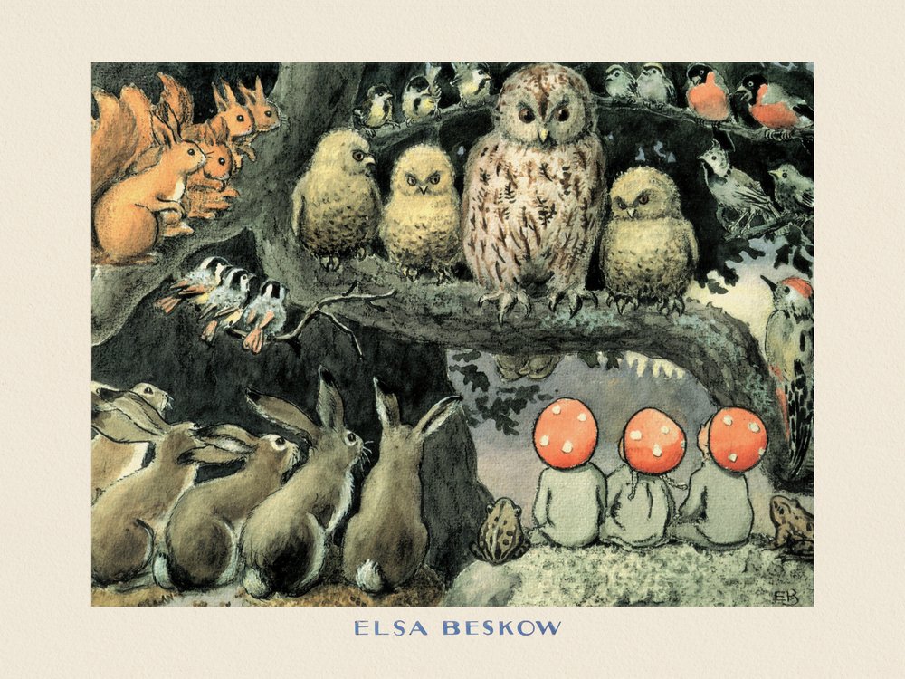 Tomtebobarnen - Waldbewohner Bordüre von Elsa Beskow