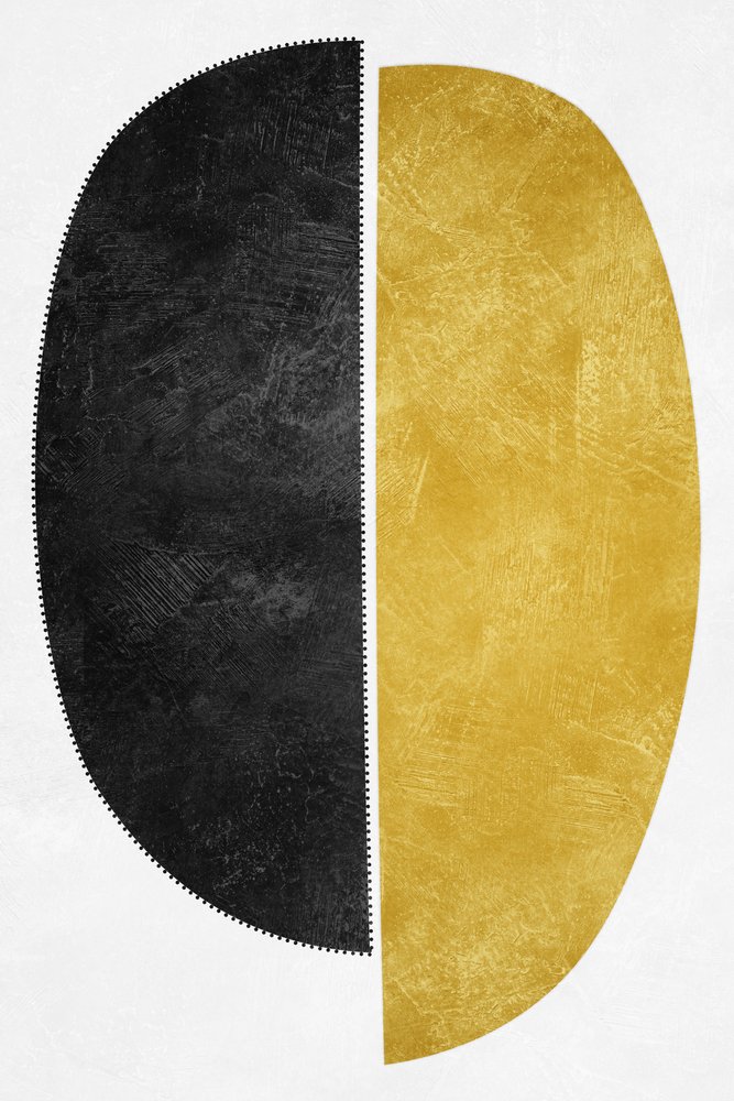 Gezackte Gold-Schwarz-Form von Ema Paraschiv
