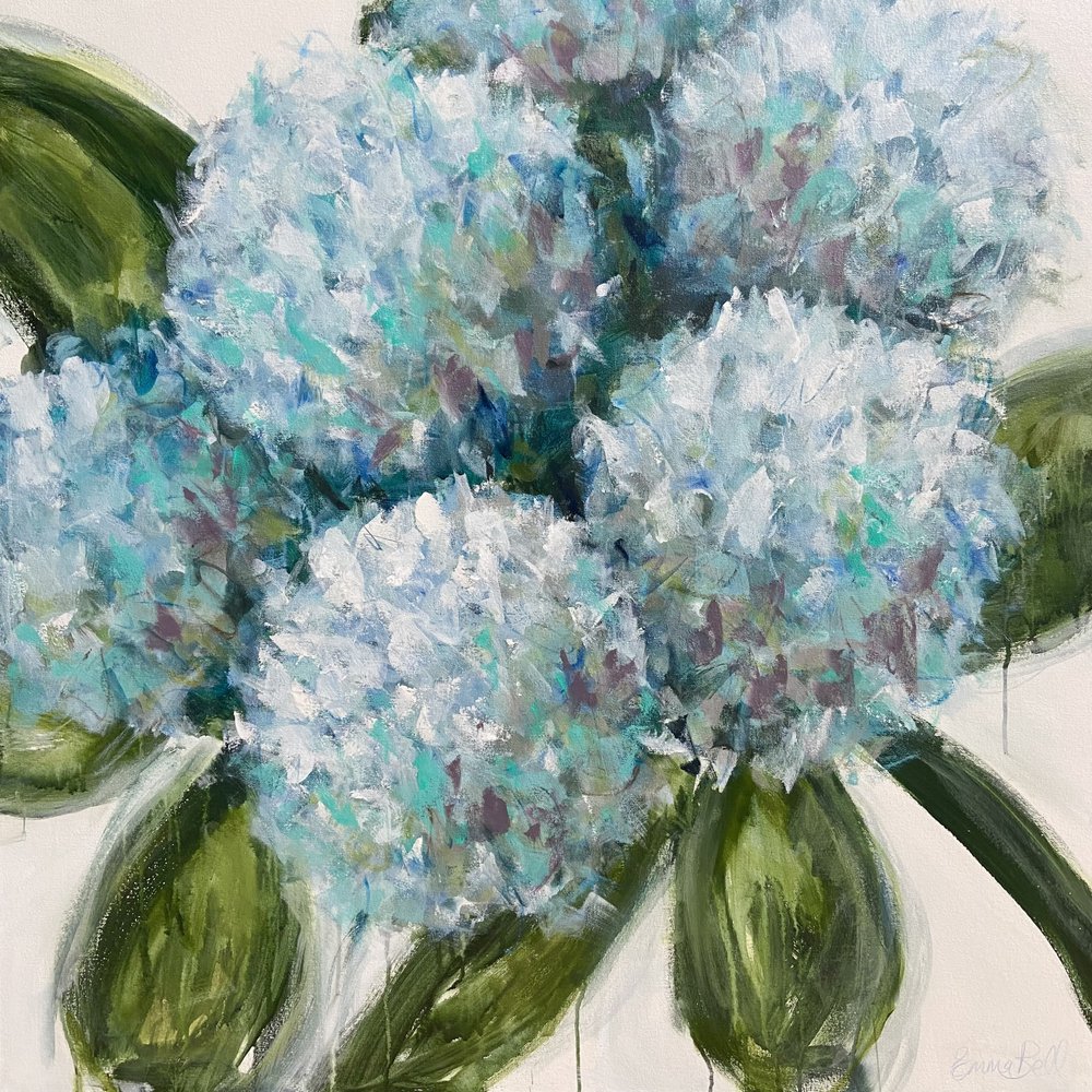 Frische blaue Hortensien von Emma Bell