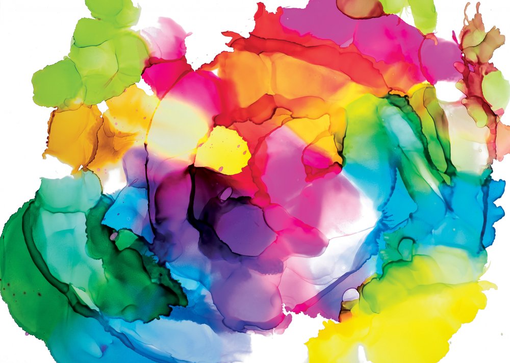 Abstrakter Regenbogenfluss von Eva Vig