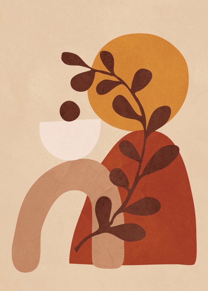 Boho-Wüstenpflanzenformen von Flow Line