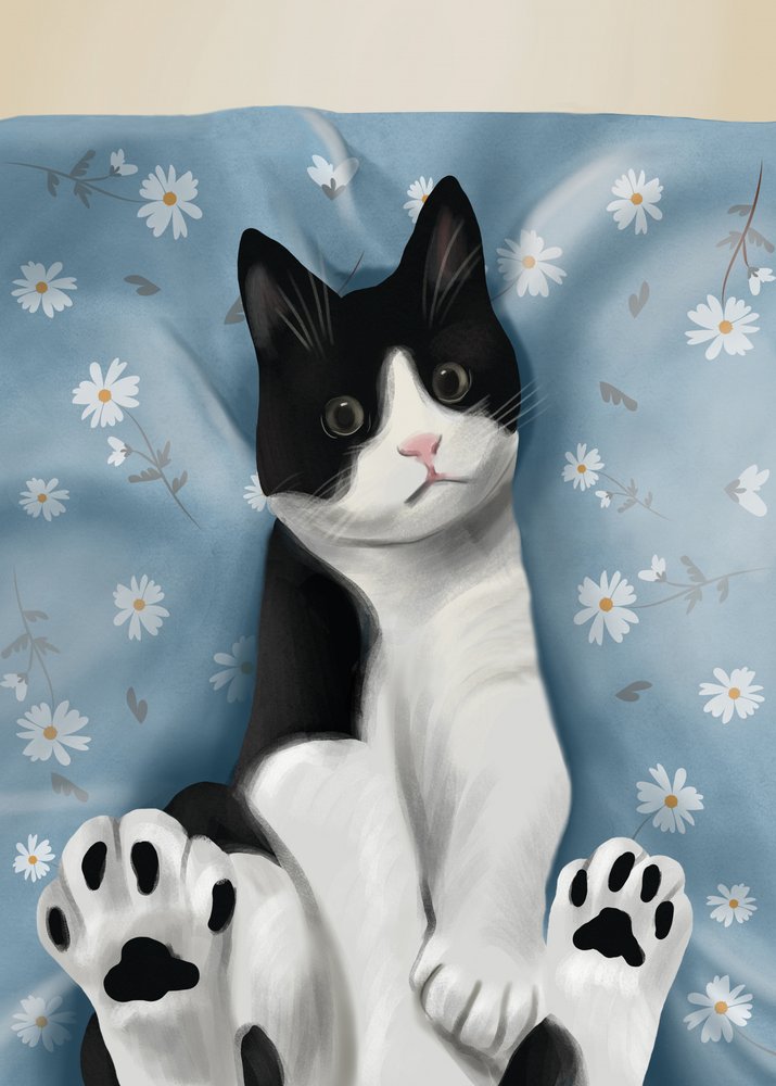 Niedliche Tuxedo-Katze von Flow Line