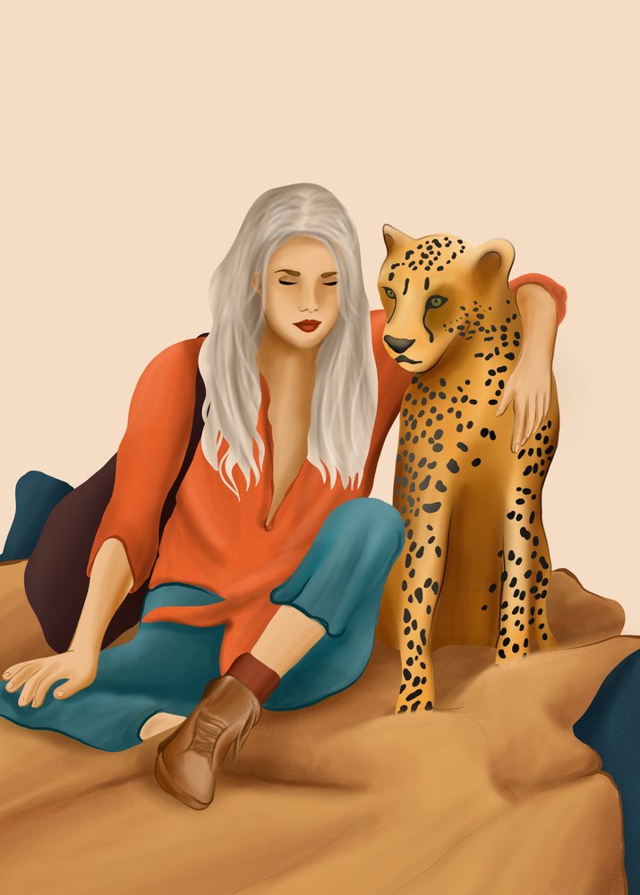 Friedlicher Gepardenbegleiter von Flow Line