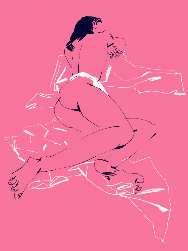 Ein Mädchen Schlafend Rückansicht Pink von Francesco Gulina