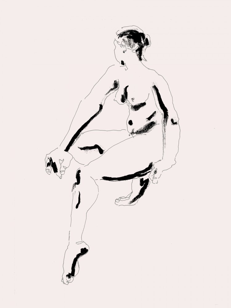 Minimalistische Aktzeichnung von Francesco Gulina