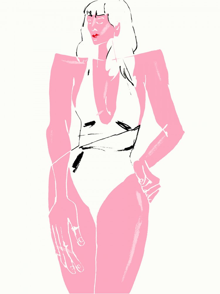 Pinke Modeillustration von Francesco Gulina