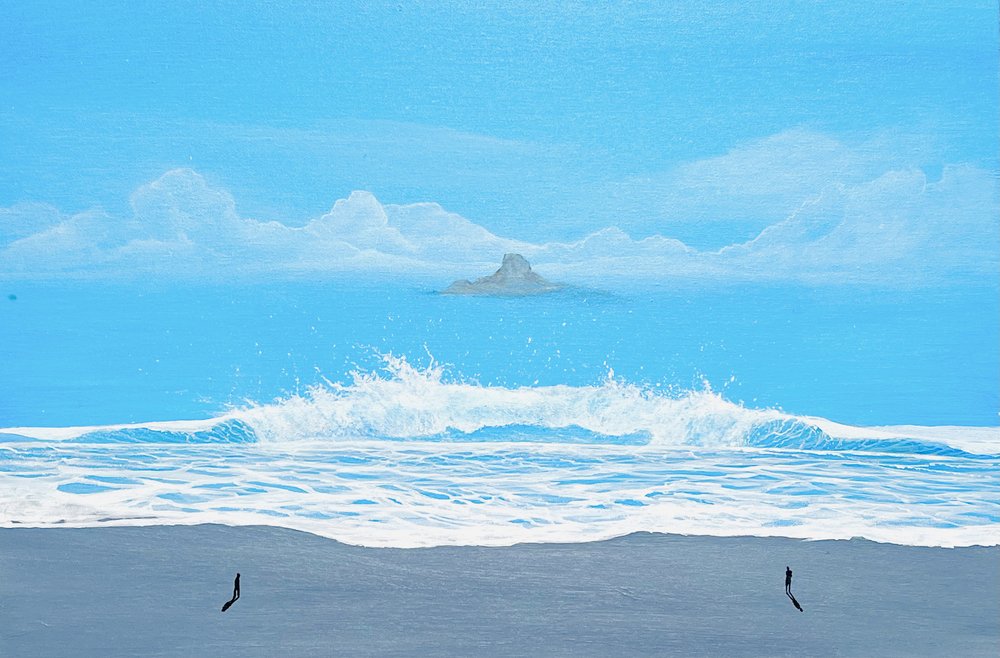 Wellen am Blauen Strand von Fredrik Olsen