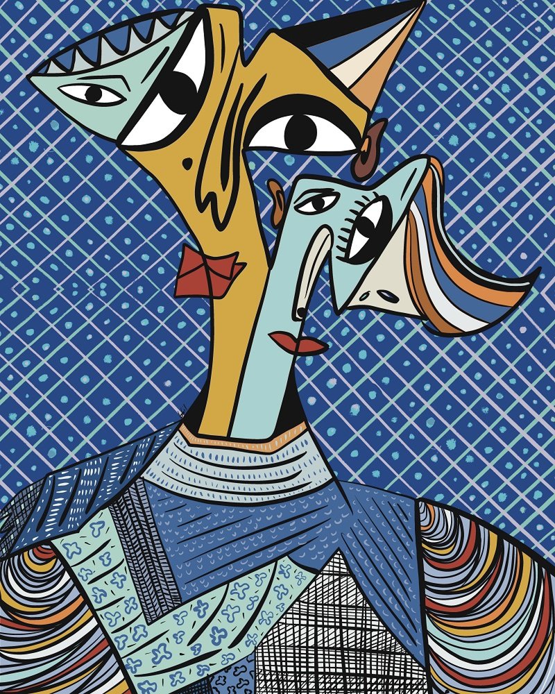 Abstrakte Kubistische Gesichter von GIovanna Gil Alves
