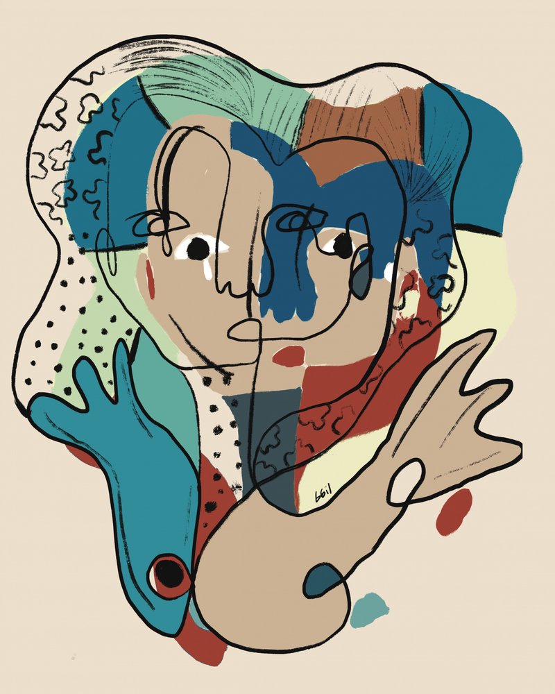 Abstraktes Liniengesicht von GIovanna Gil Alves