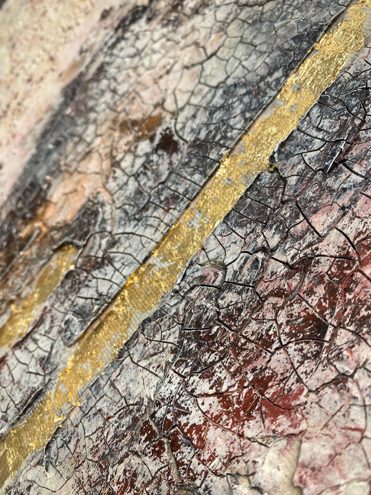 Goldene Rissige Textur von Gabriela Aleksandra Szuba