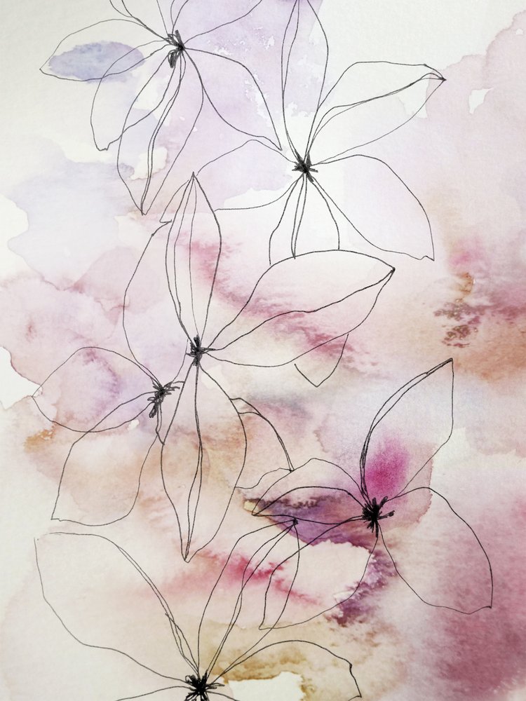 Weiche Aquarellblumen von Gemma Bardot