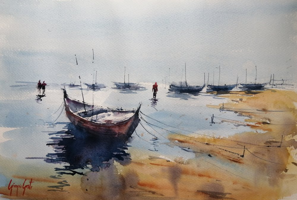 Ruhiger Hafenmorgen von Giorgio Gosti