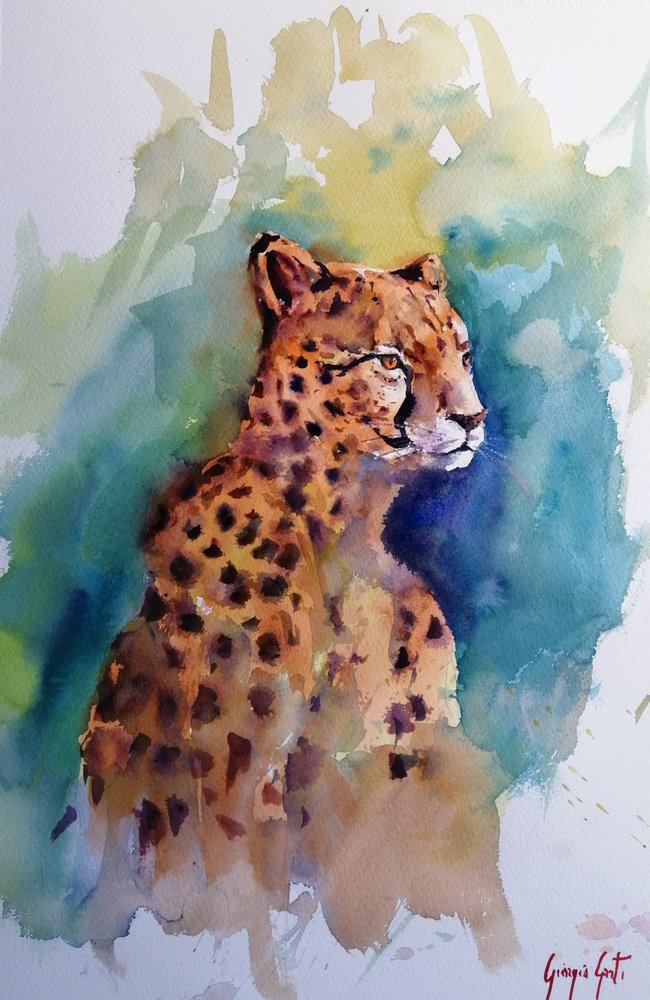 Majestätischer Aquarell Gepard von Giorgio Gosti