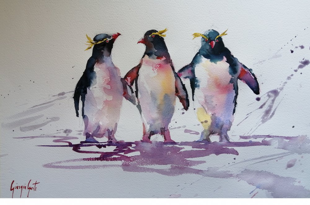 Verspielte Pinguinfreunde von Giorgio Gosti