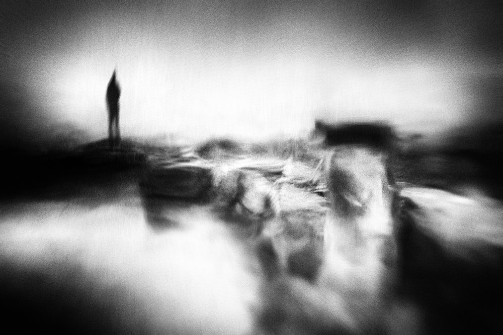 Einsame Gestalt im Nebel von Gustav Davidsson