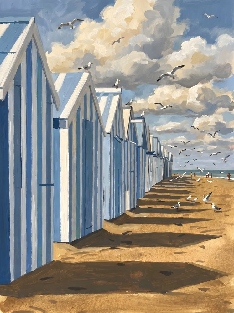 Strandhütten am Meer von HUGO