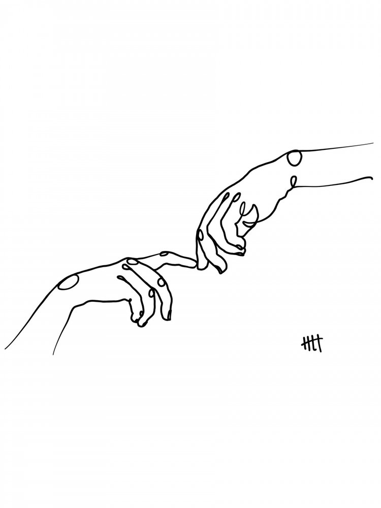 Minimalistische Handberührung von Hanna Lee Tidd