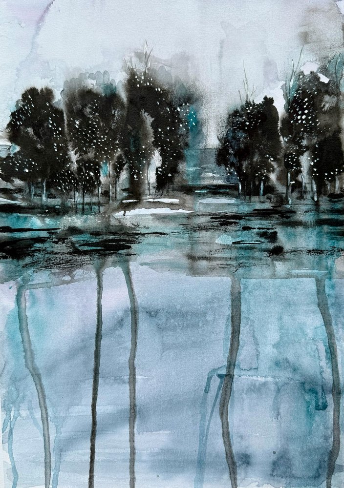 Dunkle Waldreflexion von Helena Ryhle