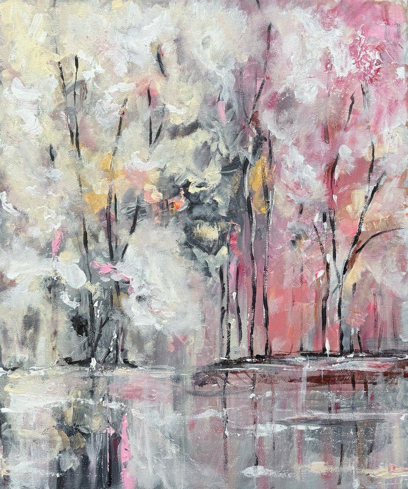 Neblige rosa Waldreflexionen von Helena Ryhle