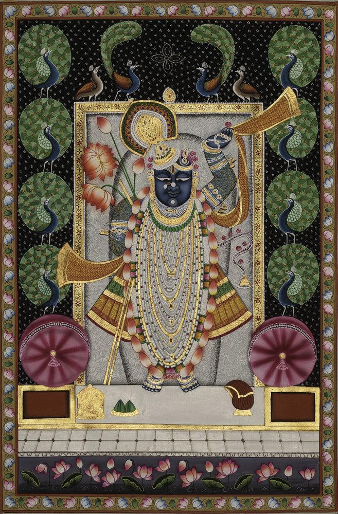 Herr Krishna mit Pfauen von IMAGINEERS STUDIO