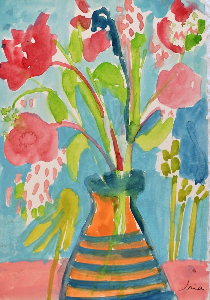 Lebendiges Blumen-Stillleben von Iria Fernandez