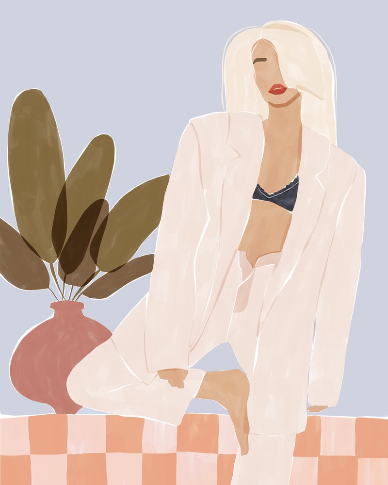 Blonde Mode-Selbstsicherheit von Ivy Green Illustrations