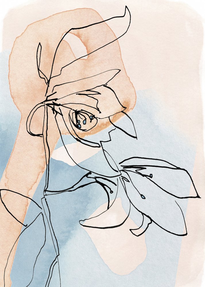 Weiche botanische Linienkunst von Jenja Braun