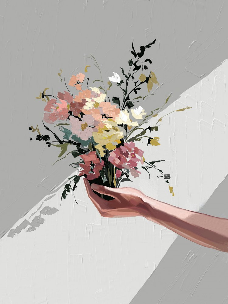 Blumen in der Hand von Jenna Alheit
