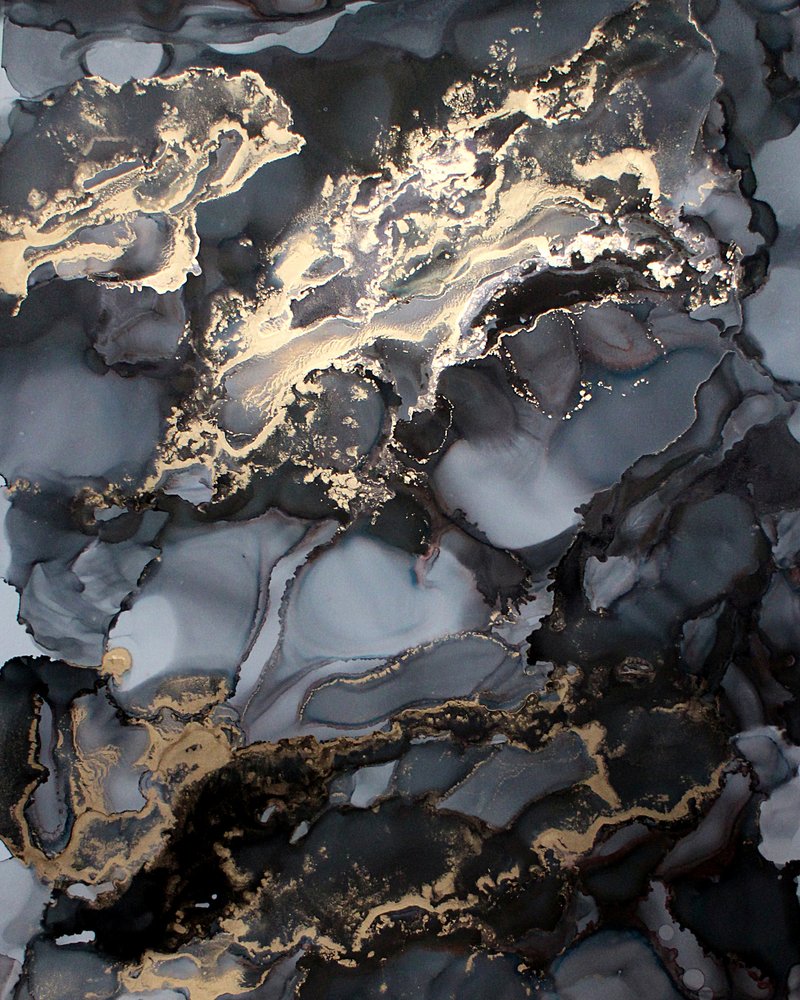 Abstrakter Goldfluss von Jenny Nielsen