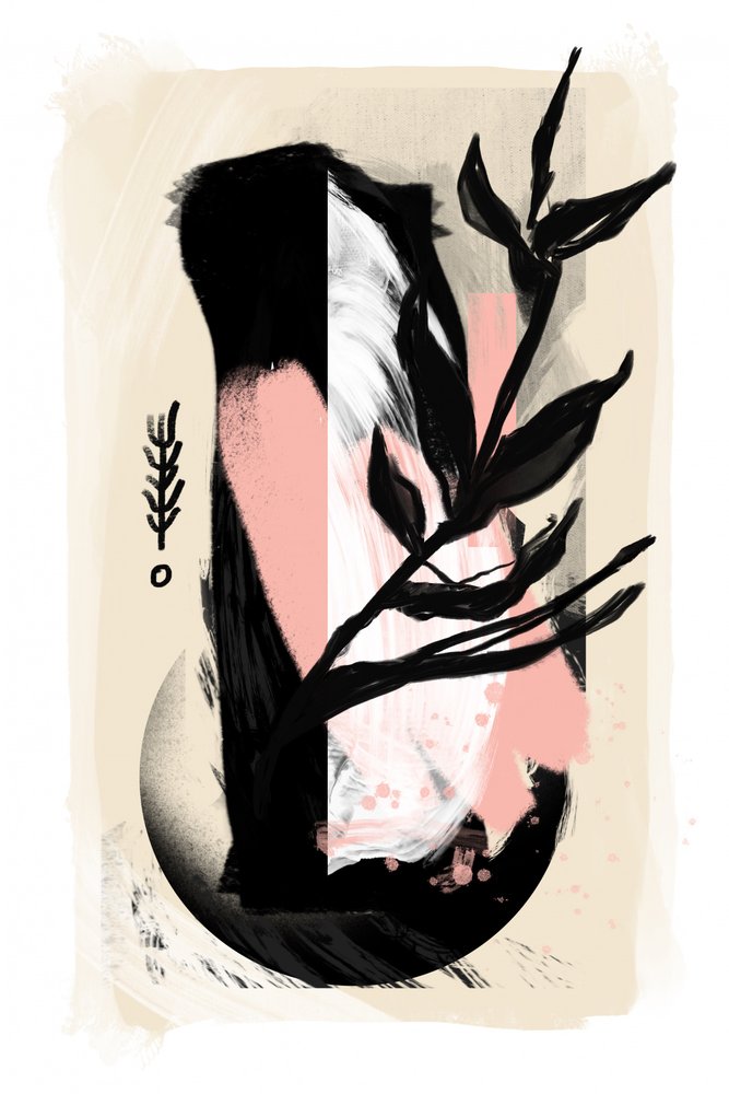 Moderne botanische Abstraktion von Jilli Darling