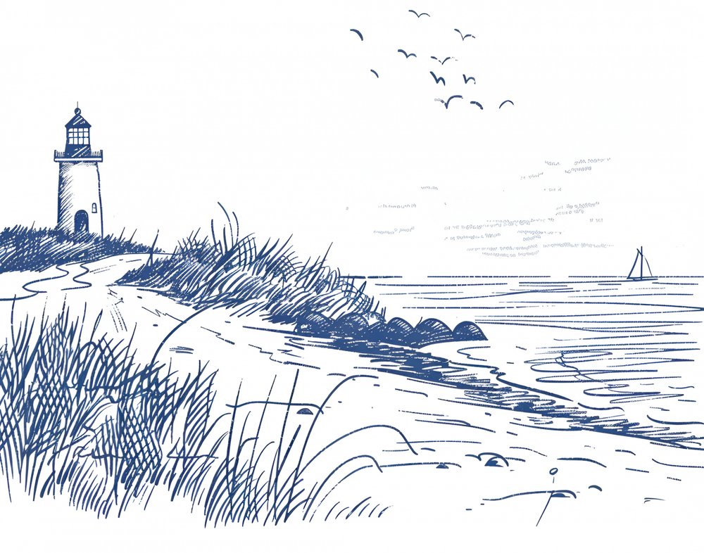 Küsten-Leuchtturm-Skizze von Jolly and Dash