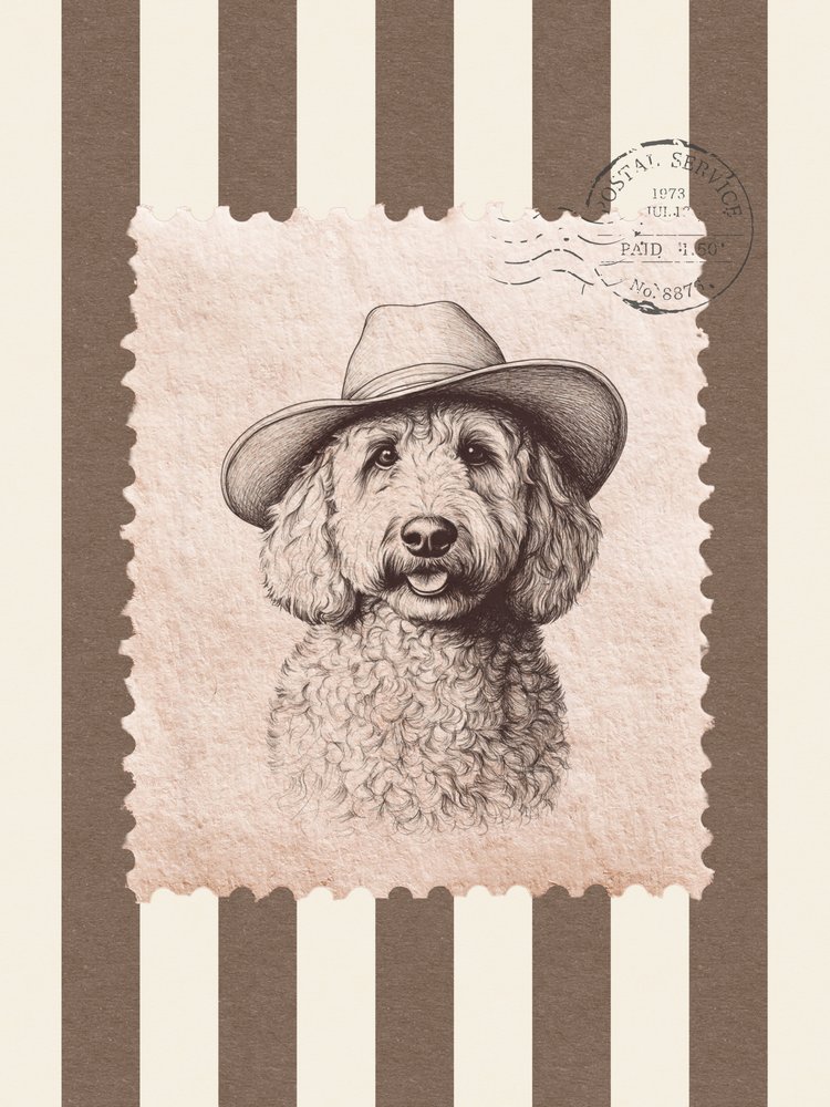 Cowboy Pudel Stempel von Jolly and Dash