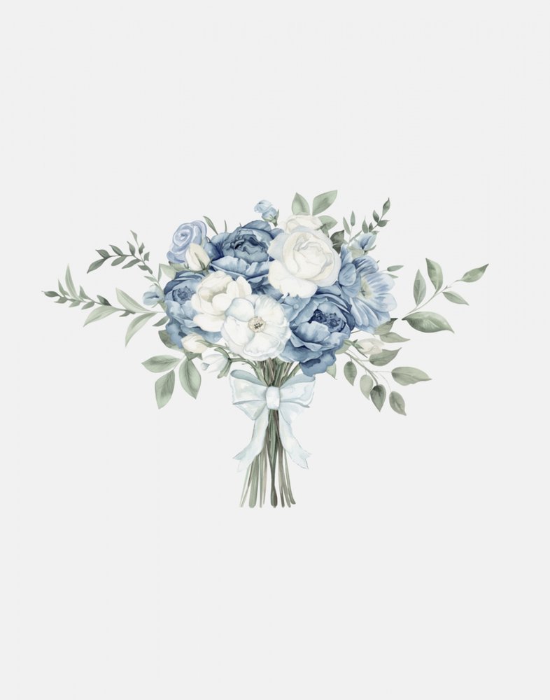 Sanfter Blauer Blumenstrauß von Jolly and Dash