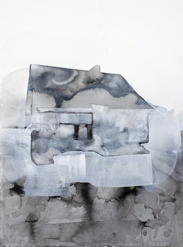 Abstraktes graues Haus von Joshua Hoskins