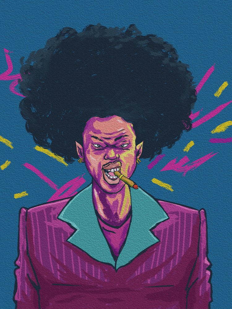 Intensiver Afro-Raucher von Joshua msonthe