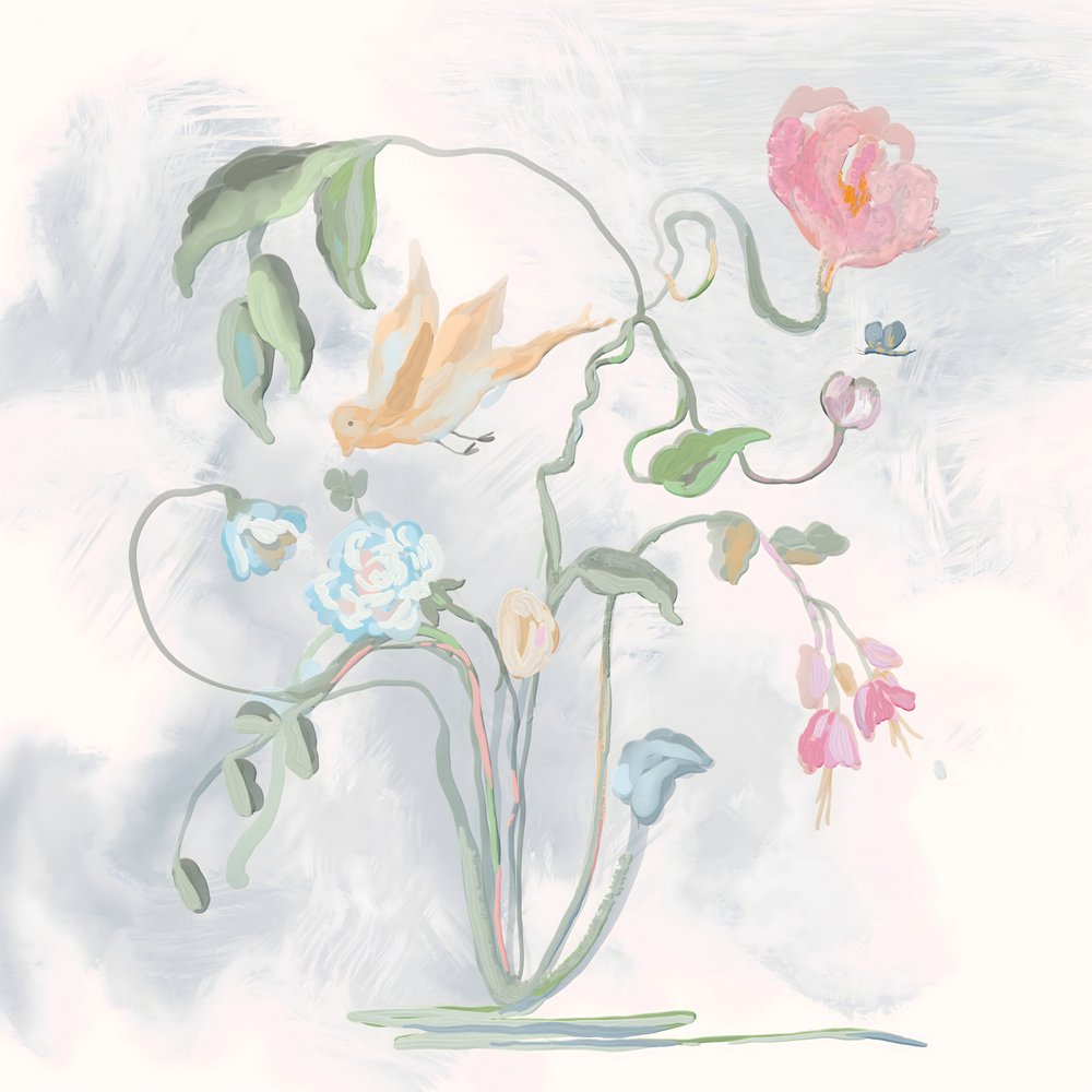 Pastellvogelblumen von Josie George
