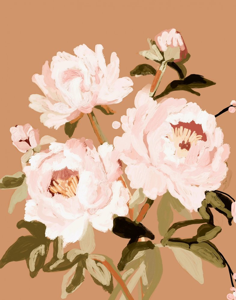 Sanfte Rosa Pfingstrosen von Josie George