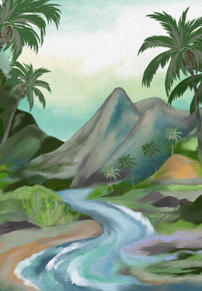 Tropischer Bergfluss von Josie George